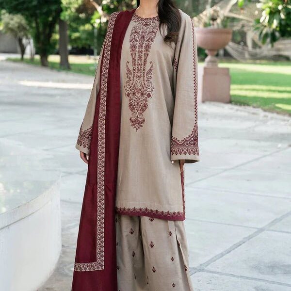 3PC DHANAK EMBROIDERED SUIT 87-RR